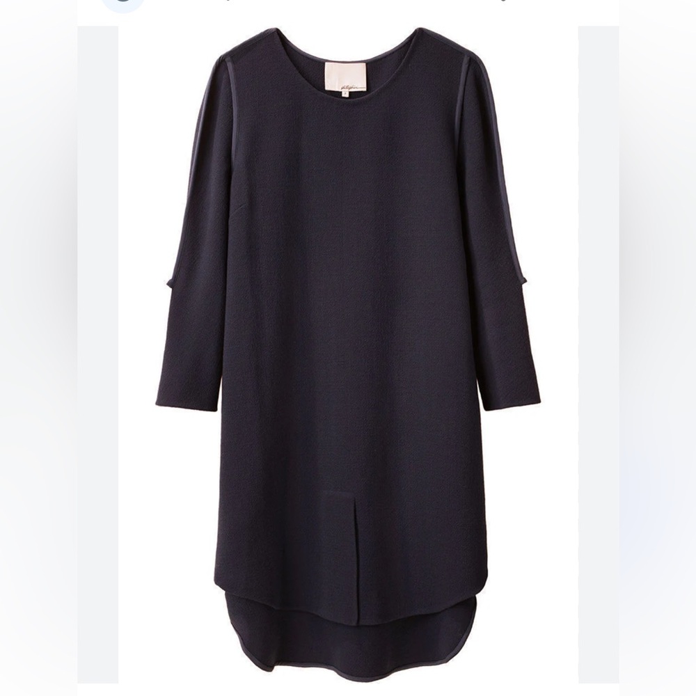 3.1 Phillip Lim Framed Silhouette Long Sleeve Navy Dress with pockets sz 4 - Picture 4 of 10